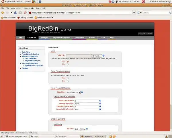 Download web tool or web app BigRedBin to run in Linux online