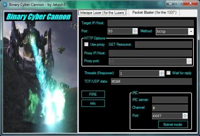 Download web tool or web app Binary Cyber Cannon