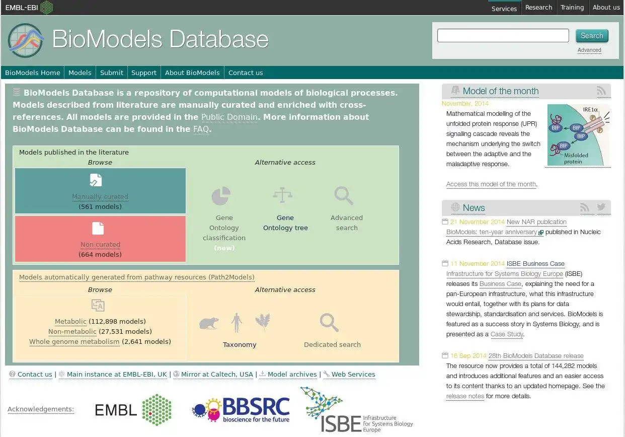 Download web tool or web app BioModels Database to run in Linux online