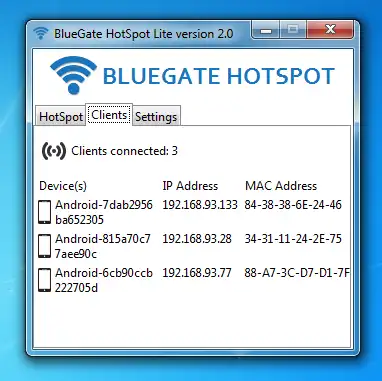 Download web tool or web app BlueGate HotSpot