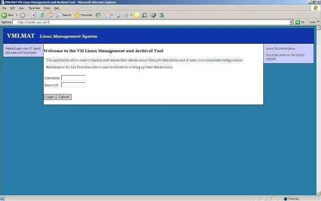 Download web tool or web app BMC VM Linux Management and Archiving