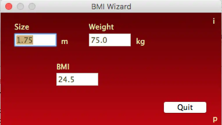 Download web tool or web app BMI Wizard