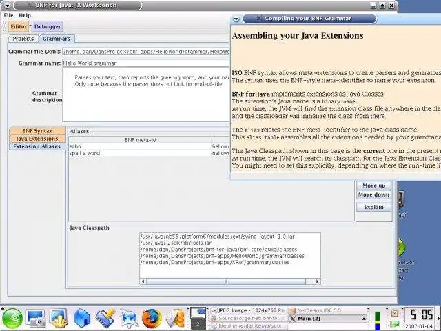 Download web tool or web app BNF for Java