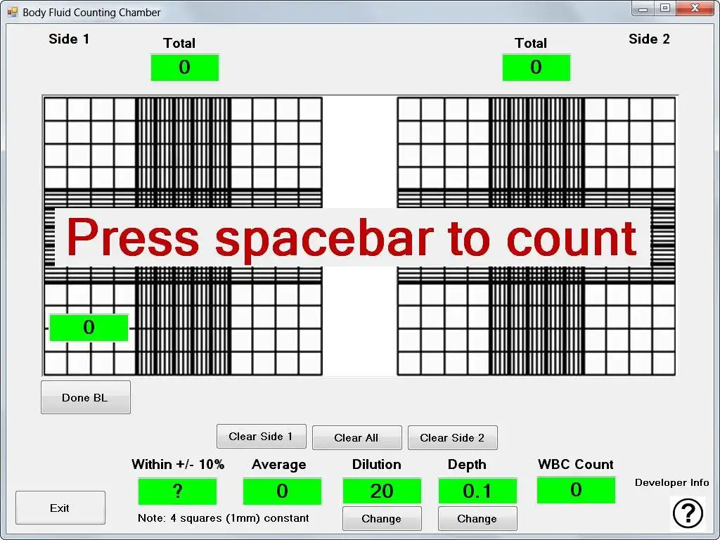 Download web tool or web app Body Fluid Cell Counter "Hemocytometer" to run in Windows online over Linux online