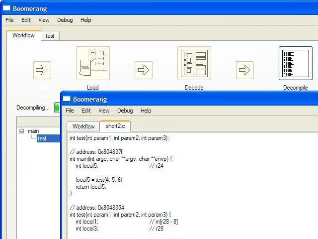 Download web tool or web app Boomerang decompiler