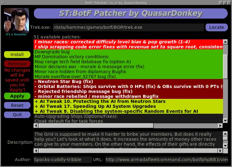 Descargue la herramienta web o la aplicación web BotF Patcher