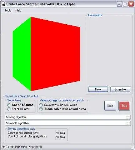 Download web tool or web app Brute Force Search Cube Solver