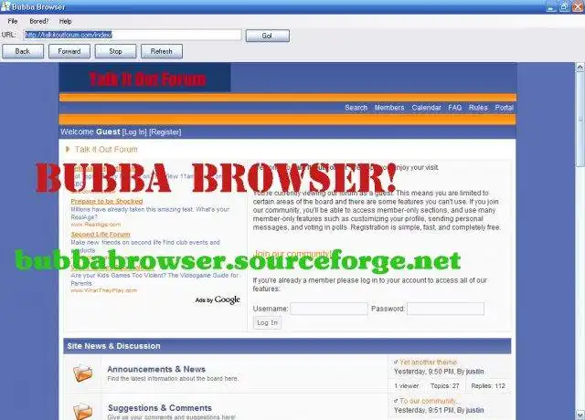 下载网络工具或网络应用程序 Bubba Browser