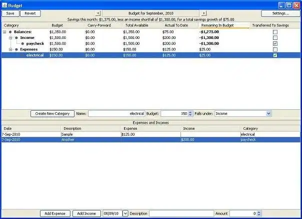 Download web tool or web app Budget