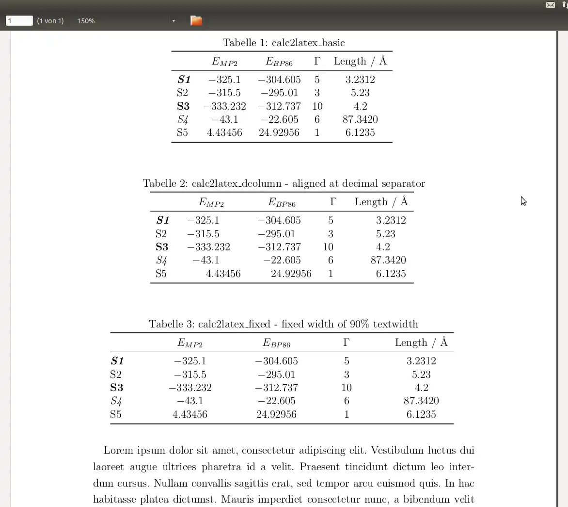 Download web tool or web app calc2booktab.latex to run in Linux online