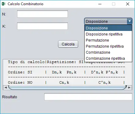 Download web tool or web app CalcoloCombinatorio-Java