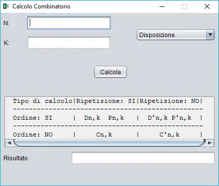 Download web tool or web app CalcoloCombinatorio-Java to run in Linux online