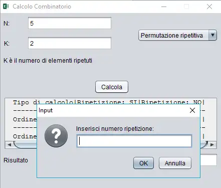 Download web tool or web app CalcoloCombinatorio-Java to run in Windows online over Linux online