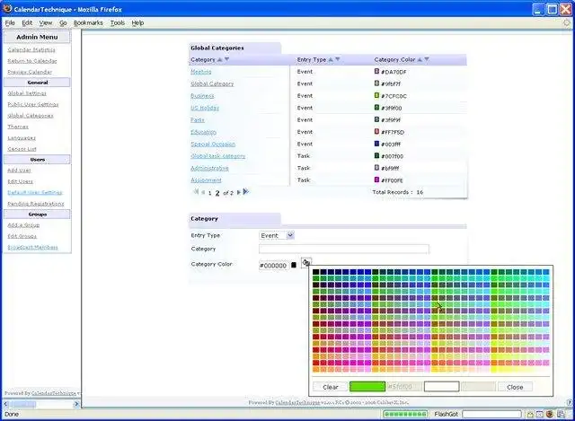 Download web tool or web app CalendarTechnique