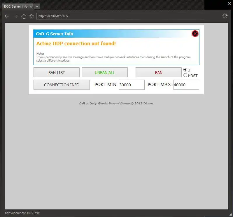 Download web tool or web app Call of Duty: Ghost Server Viewer