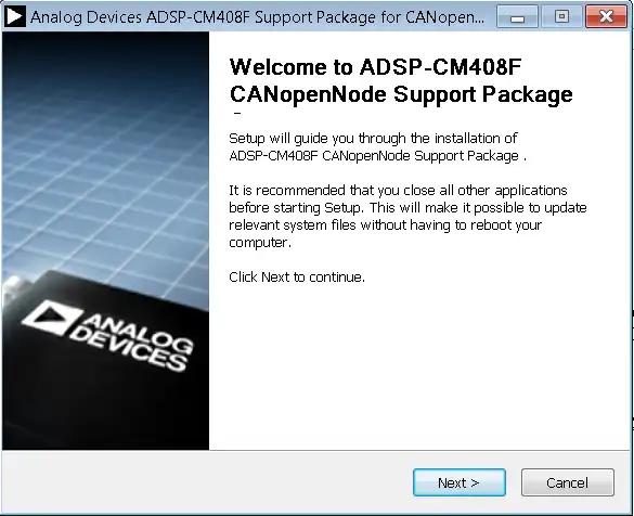 Download web tool or web app CANopenNode for ADSP-CM408F