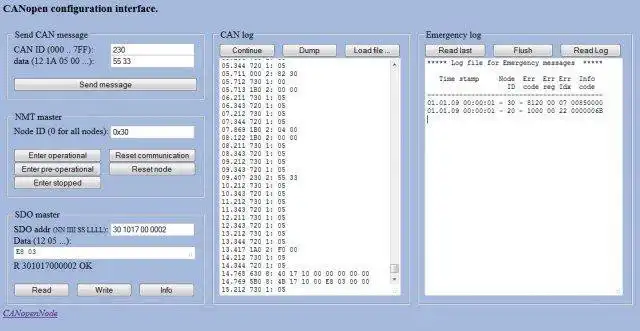 Download web tool or web app CANopenNode to run in Windows online over Linux online