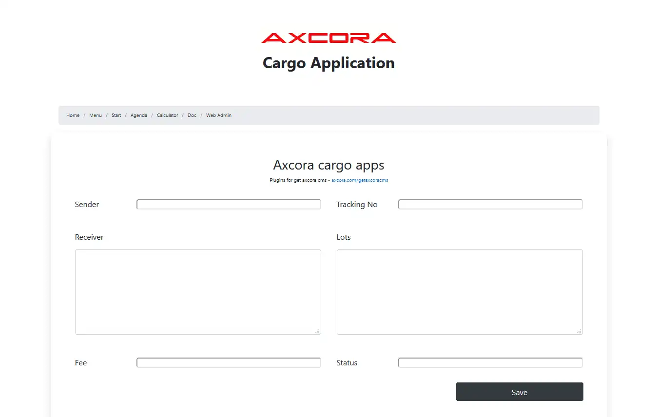 Download web tool or web app cargo logistic website application free