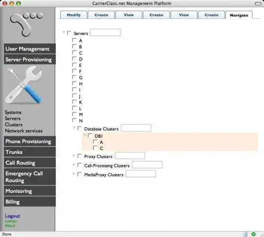 Download web tool or web app CarrierClass.net Large-Scale Open PBX