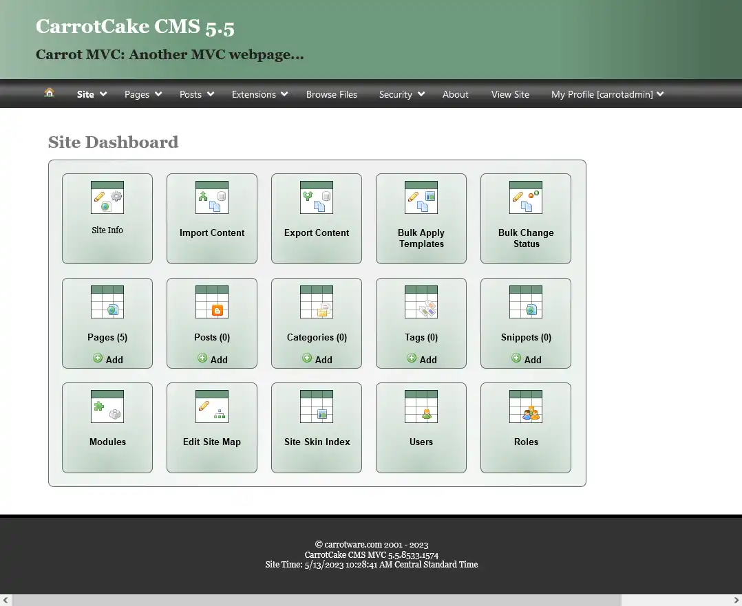 Download web tool or web app CarrotCakeCMS (MVC 5)