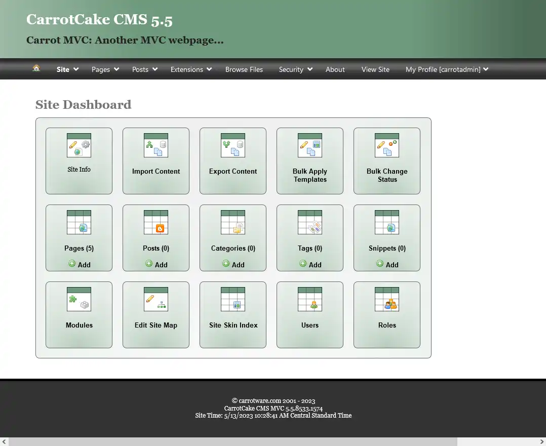 वेब टूल या वेब ऐप CarrotCakeCMS (MVC 5) डाउनलोड करें