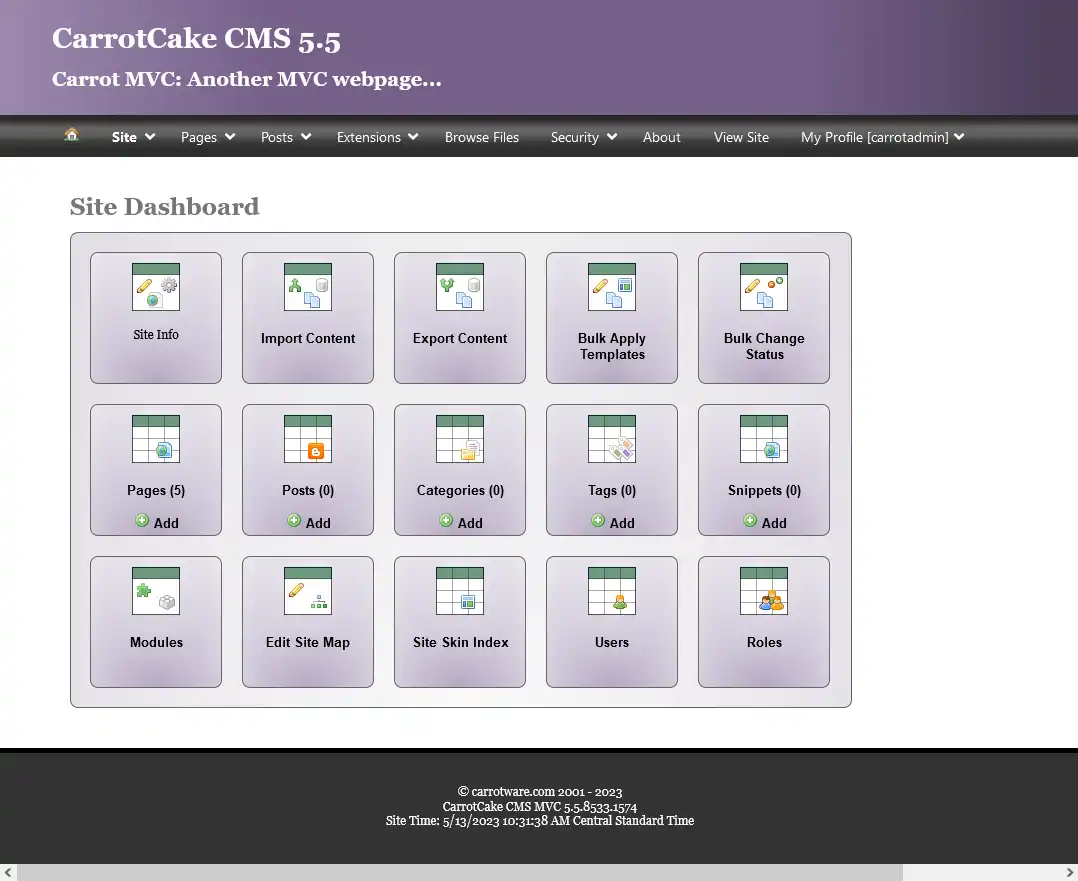 Download web tool or web app CarrotCakeCMS (MVC 5)