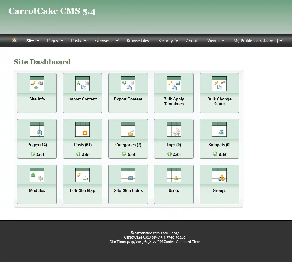 Download web tool or web app CarrotCakeCMS (MVC)