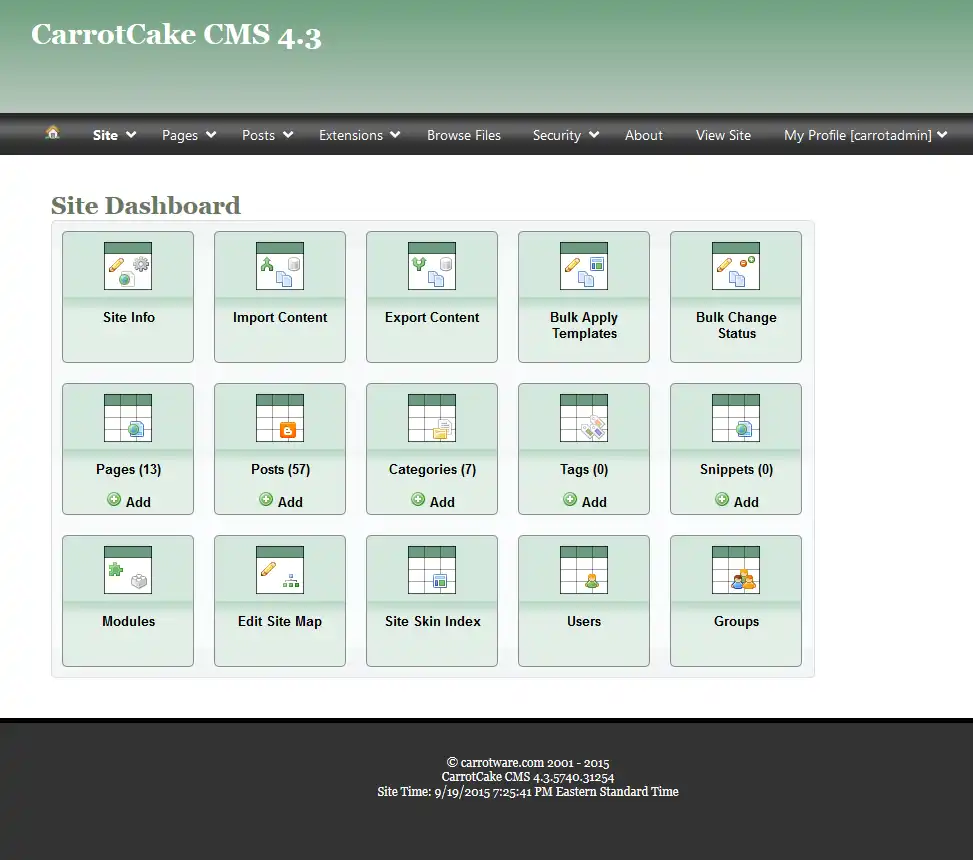 Web aracını veya web uygulamasını indirin CarrotCakeCMS