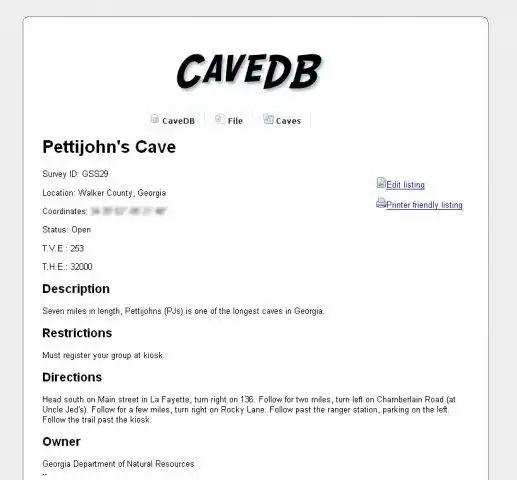 Download web tool or web app cavedb