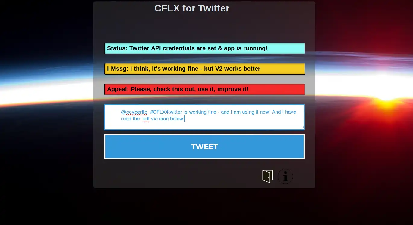 Download web tool or web app CFLX4TwitterCanvas