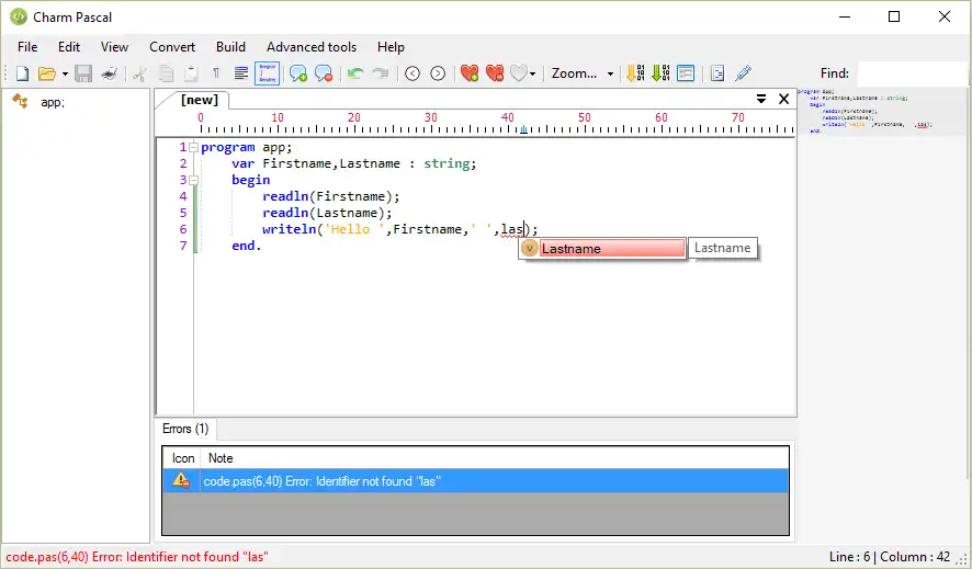 Download web tool or web app Charm Pascal IDE