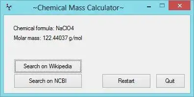 Unduh alat web atau aplikasi web Kalkulator Massa Kimia untuk dijalankan di Windows online melalui Linux online