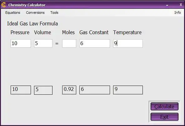 Download web tool or web app Chemistry Calculator to run in Windows online over Linux online