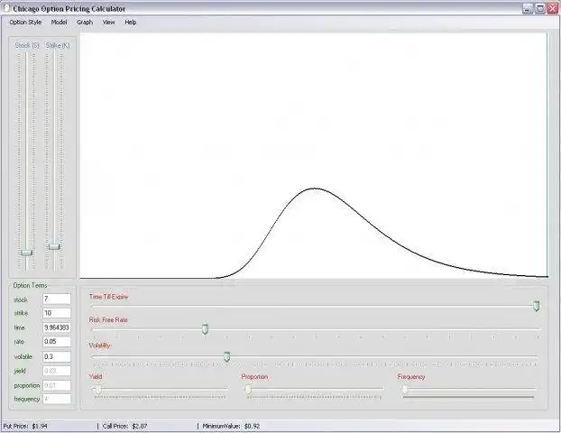 Download web tool or web app Chicago Option Pricing Model