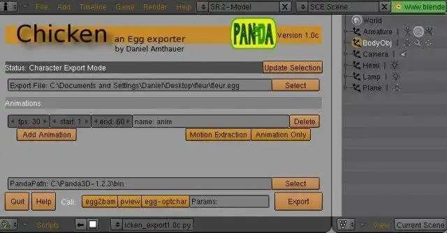 Download web tool or web app Chicken - an Egg exporter for Blender