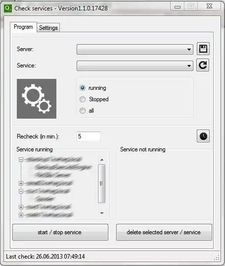 Download web tool or web app ChkServices