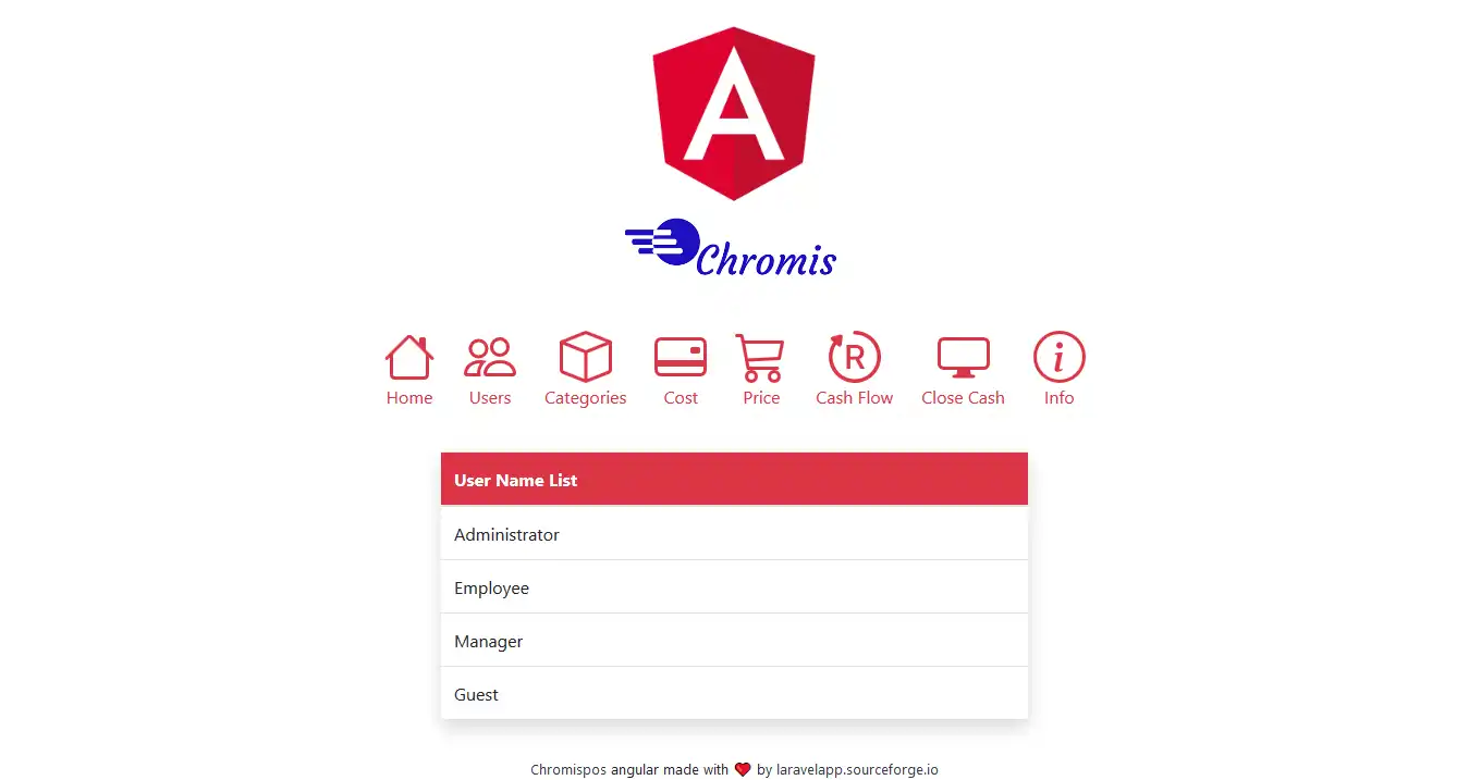 Download web tool or web app Chromis Unicenta online Angular apps