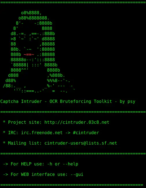 Download web tool or web app cintruder to run in Linux online