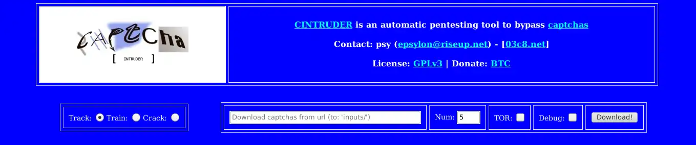 Download web tool or web app cintruder to run in Linux online