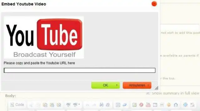 Download web tool or web app CKeditor Youtube Plugin