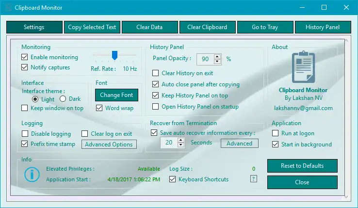 Download web tool or web app Clipboard Monitor