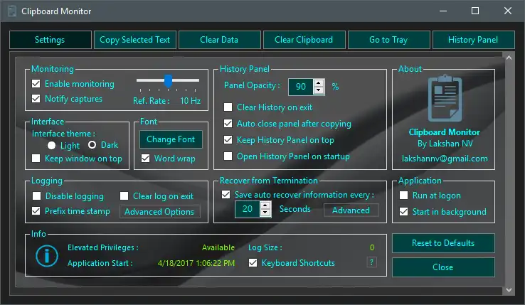 Download web tool or web app Clipboard Monitor