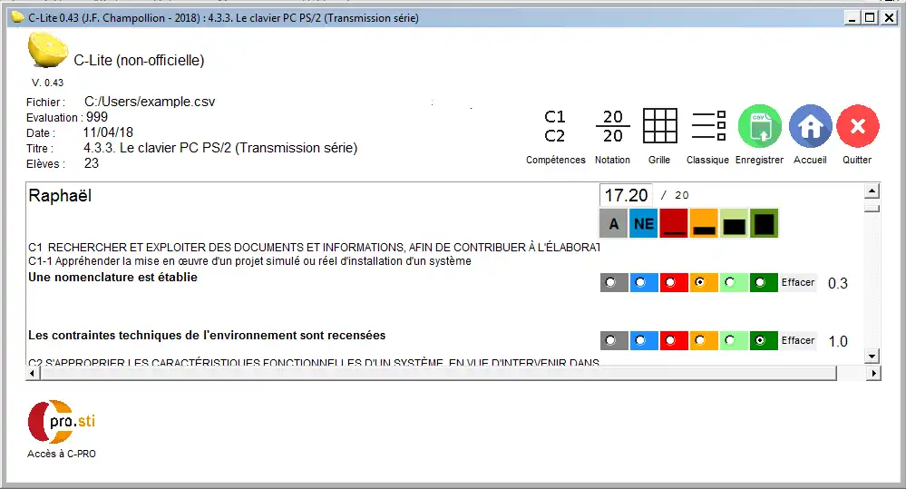 Télécharger l'outil Web ou l'application Web Évaluation C-Lite hors ligne pour C-PRO