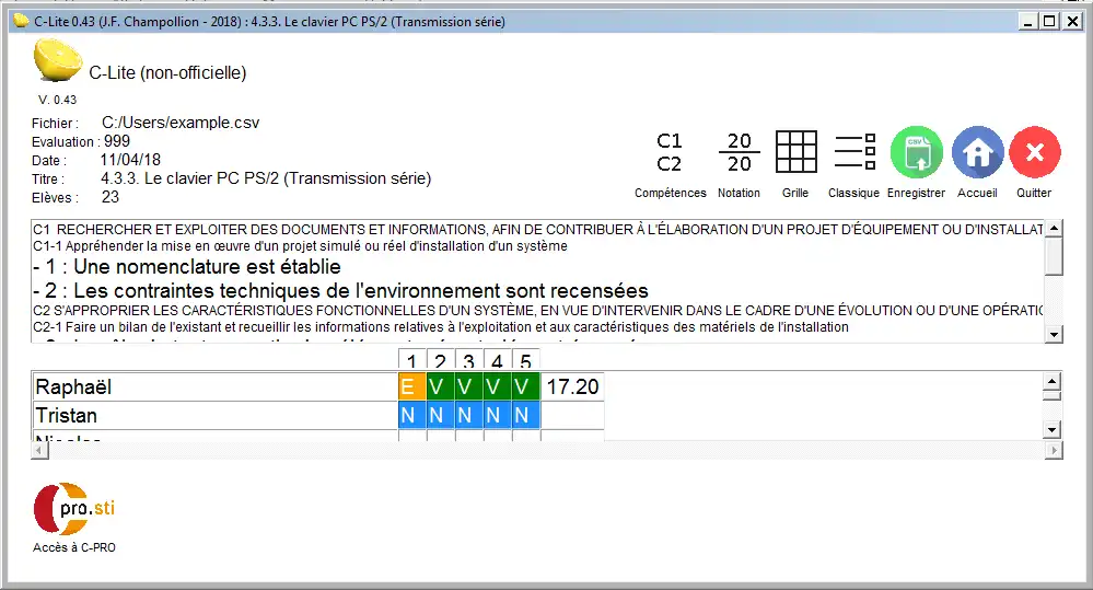 Télécharger l'outil Web ou l'application Web Évaluation C-Lite hors ligne pour C-PRO