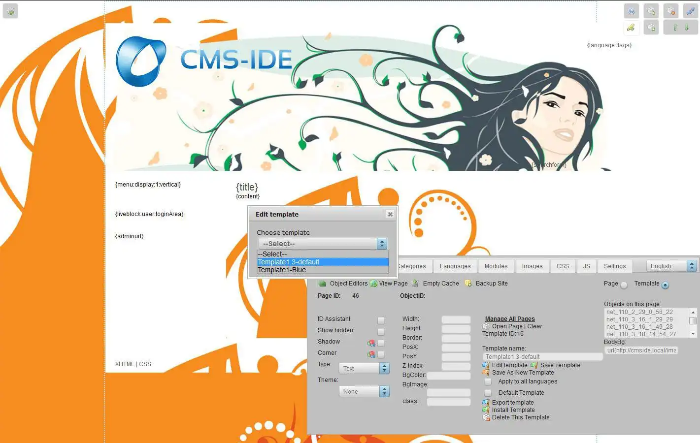 Download web tool or web app CMS-IDE, Zend Framework based CMS