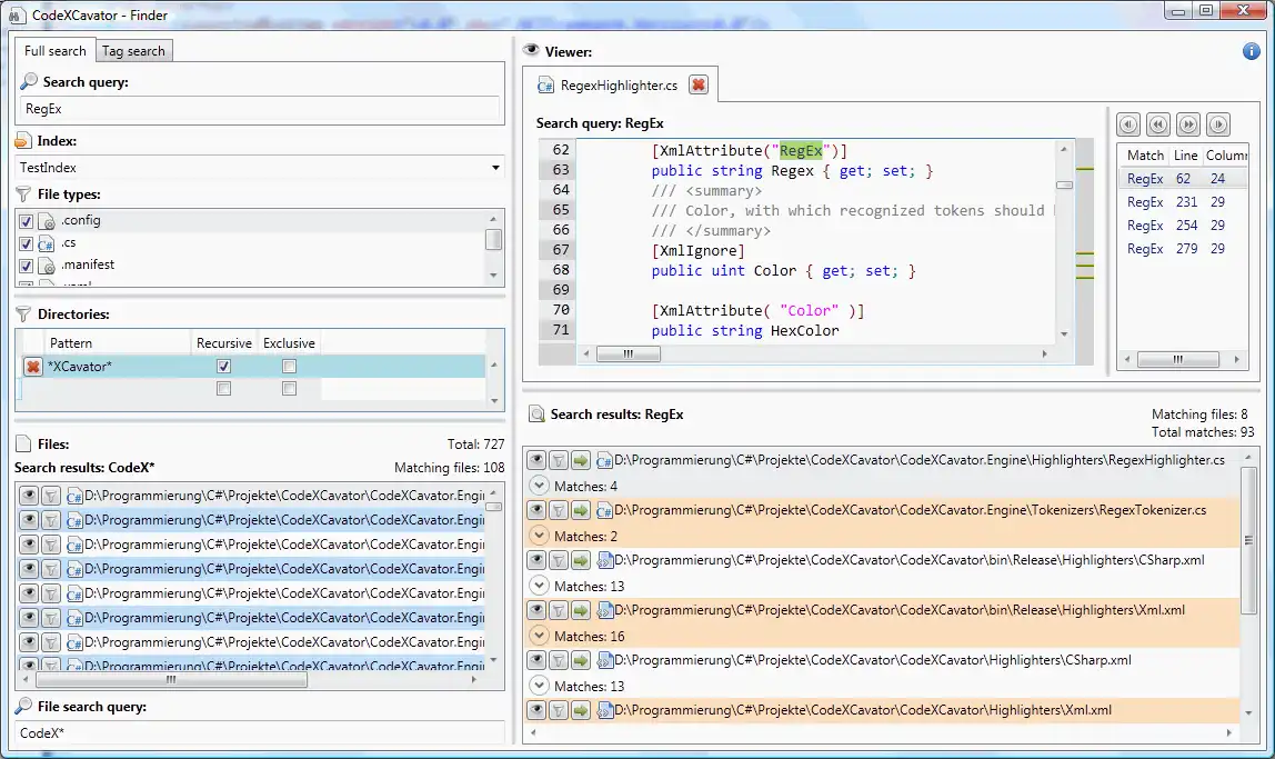 Download web tool or web app CodeXCavator - code indexing and search