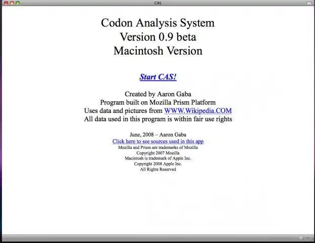 Download web tool or web app Codon Analysis System (CAS) to run in Windows online over Linux online