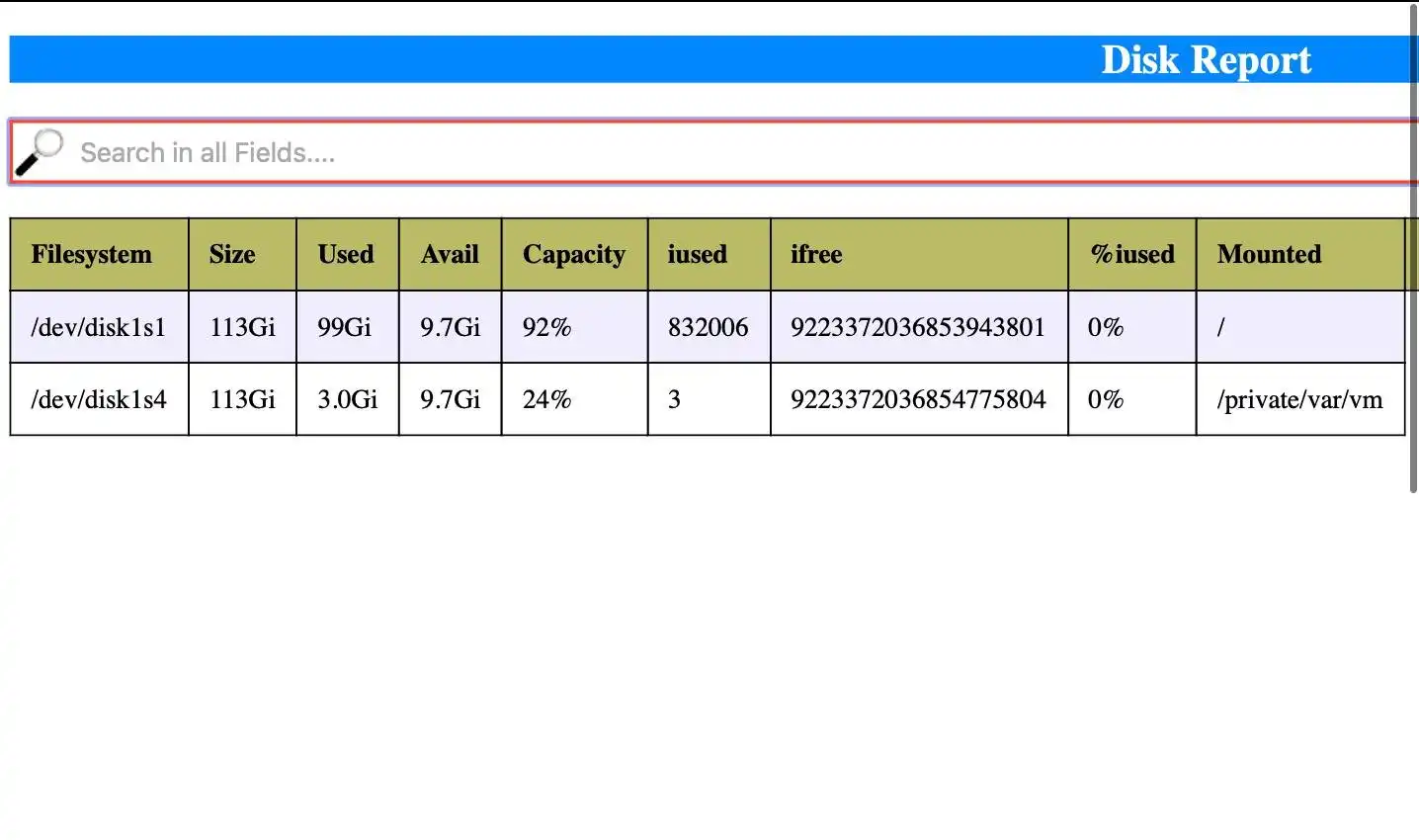 Download web tool or web app command-output-to-html-table