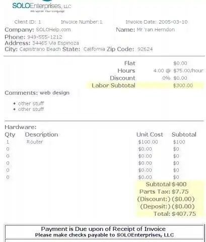 Download web tool or web app Computer Service Company Database