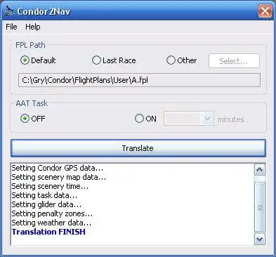 Download web tool or web app Condor2Nav to run in Windows online over Linux online